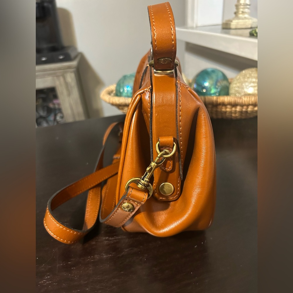 Patricia Nash Gracchi frame satchel in Florence Tooled Brown Leather - Picture 4 of 13